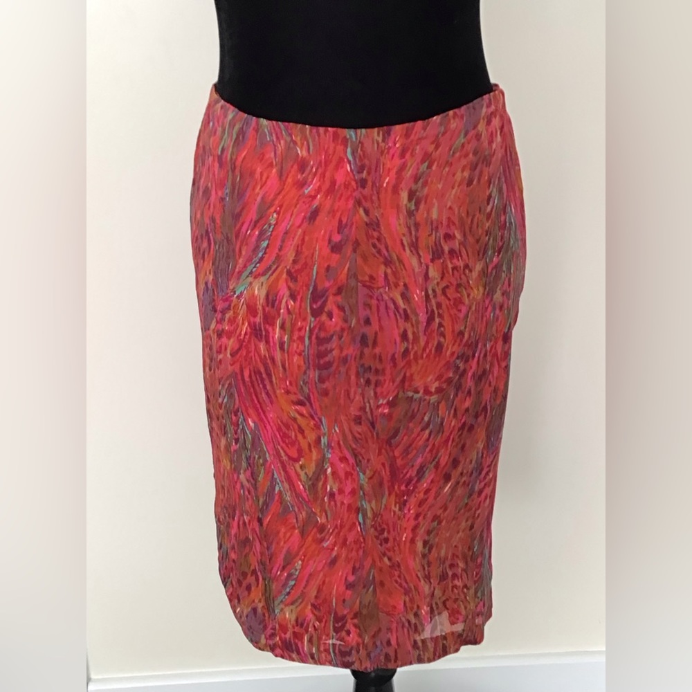 CHICO’S Silk Bright Multi Skirt - Small - 6 US